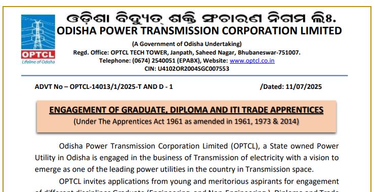 OPTCL Recruitment 2025