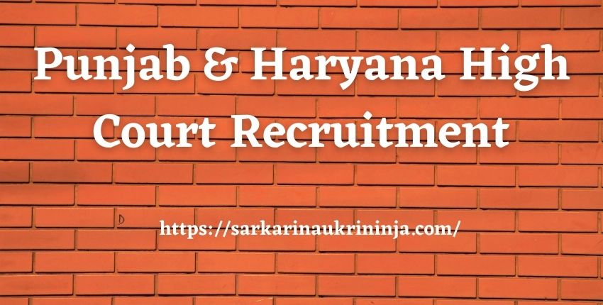 You are currently viewing Punjab & Haryana High Court Recruitment 2023 Apply Online for Various Clerk Jobs